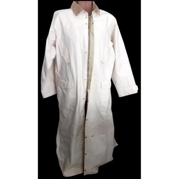 J PETERMAN CO 3 Lengths DUSTER Canvas Nylon Pks 1/2 Lined Zip Snap COAT/Sz XL